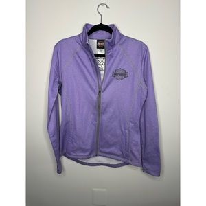 Harley Davidson Women Jacket Medium Purple Logo Embroidered Winchester